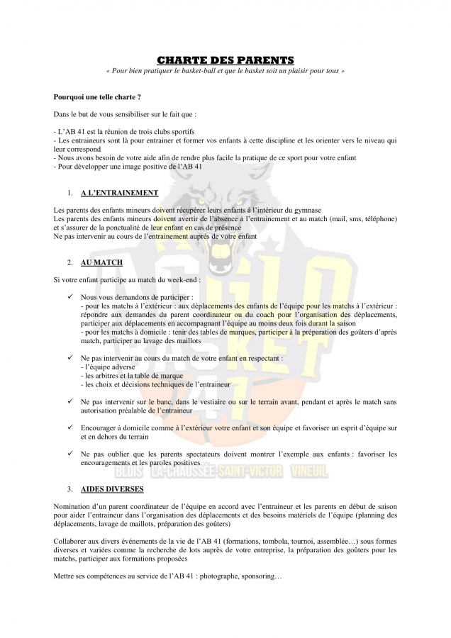 Charte Parents
